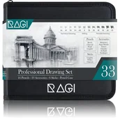 Kredki, ołówki, pastele i pisaki - Zestaw Ołówków do Szkicowania Rysowania PRO 33w1 - miniaturka - grafika 1