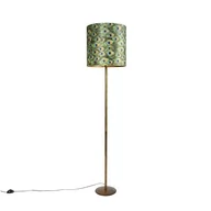 Lampy stojące - QAZQA Nowoczesna lampa podłogowa złota z kloszem paw-złoty 40cm - Simplo 98106 - miniaturka - grafika 1