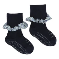 Skarpetki dla dzieci - GoBabyGo skarpetki antypoślizgowe dla dziewczynki LIBERTY BAMBOO Dark Blue Katie and Millie Blue 2 lata - miniaturka - grafika 1