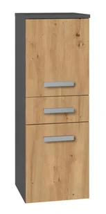 Niski zamknięty słupek łazienkowy dąb artisan + antracyt C7-L34 - Szafki łazienkowe - miniaturka - grafika 1