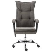 Fotele i krzesła biurowe - shumee Krzesło biurowe z funkcją masażu szare obite tkaniną - miniaturka - grafika 1
