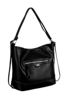 Plecaki - Torebka Z Funkcją Plecaka 2w1 Ze Skóry Włoskiej Ekologicznej ROVICKY R-073-02 CZARNA 36 x 27 x 10 [cm] - miniaturka - grafika 1