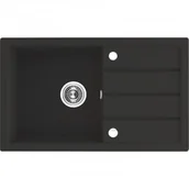 Zlewozmywaki - LAVEO SBP 711T TRZYNASTKA Zlewozmywak granitowy 1 komora z ociekaczem Wymiary: 480x790x170 mm Kolor: czarny W zestawie z syfonem Space Saving i korkiem automatycznym - miniaturka - grafika 1