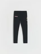 Spodnie i spodenki dla dziewczynek - Reserved - Legginsy Hello Kitty - czarny - miniaturka - grafika 1