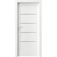 Drzwi wewnętrzne - Skrzydło wewnętrzne Verte G4 decor białe zamek klucz 3 zawiasy szyba matowa 80 prawe PORTA - miniaturka - grafika 1