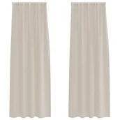 Zasłony - vidaXL Zasłony z zasłonami 2 pcs Piasek 140 x 225 cm Poliester - miniaturka - grafika 1