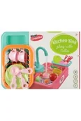Zabawy w naśladowanie dorosłych - Zestaw kuchenny Nella zlew seledynowy plus akcesoria MEGA CREATIVE 549846 - miniaturka - grafika 1
