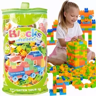Klocki - KLOCKI PLASTIKOWE DUŻE KOLOROWE POCIĄG KLASYCZNE KONSTRUKCYJNE TORBA zestaw 500 szt - miniaturka - grafika 1