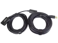 Kable USB - PremiumCord Kabel USB USB-A USB-A M/F 10m Czarny ku2rep10 - miniaturka - grafika 1