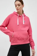 Bluzy damskie - Fila bluza damska kolor różowy z kapturem gładka - miniaturka - grafika 1