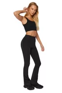 Legginsy - Trendyol Damskie sportowe legginsy sportowe z wysokim stanem, czarne, S, Czarny, Small - miniaturka - grafika 1