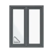 Okna - Okno PCV 3-szybowe fasadowe O33S/85 antracytowe 1165x1435 mm otwierane do wewnątrz lewe Witraż - miniaturka - grafika 1