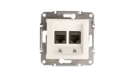 Gniazdka elektryczne - Schneider Electric Schneider Sedna kremowy gniazdo komputerowe 2 SDN4400123 - miniaturka - grafika 1