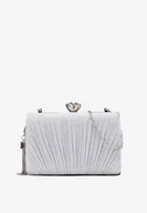 Torebki damskie - Srebrna Brokatowa Torebka Kopertowa z Retro Zatrzaskiem i Łańcuszkiem Vardia - miniaturka - grafika 1