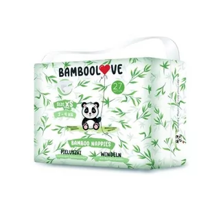 BAMBOOLOVE PIELUCHY Z WŁÓKNEM BAMBUSOWYM ROZMIAR XS 2 - 4 kg (27 szt.) - - Pieluchy - miniaturka - grafika 1