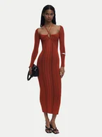 Sukienki - Desigual Sukienka koktajlowa Marlene 25WWVF08 Pomarańczowy Slim Fit - miniaturka - grafika 1