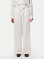 Spodnie damskie - Pieces Spodnie materiałowe Pia 17149314 Biały Wide Leg - miniaturka - grafika 1
