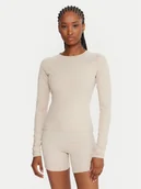 Koszulki i topy damskie - Reebok Koszulka techniczna Reebok X Ewa Chodakowska RK25316CCW Beżowy Slim Fit - miniaturka - grafika 1