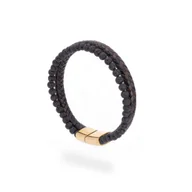 Bransolety męskie - Bransoletka męska podwójna pleciona koraliki - miniaturka - grafika 1