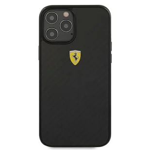 Ferrari on Track Carbon etui na iPhone 12/12 Pro czarne - Etui i futerały do telefonów - miniaturka - grafika 1
