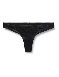 Emporio Armani Damskie figi Brazylijskie All Over z siateczkowym logo, czarny, L - Majtki damskie - miniaturka - grafika 1