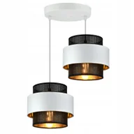 Lampy sufitowe - Lampa Wisząca Żyrandol Glamour Biała Czarna Złota - miniaturka - grafika 1