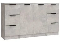 Komody - Loftowa komoda z szufladami i półką w kolorze beton N8-L12 - miniaturka - grafika 1