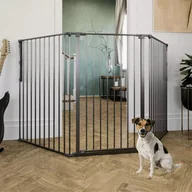 Pozostałe akcesoria dla kotów - DogSpace - Rocky L – bardzo wysoka, przykręcana bramka dla psa, czarna (90-221cm) - miniaturka - grafika 1