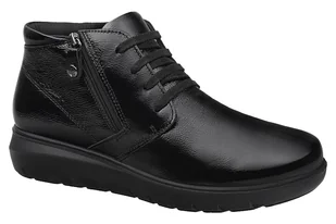 Włoskie Trzewiki Botki IMAC 455860 4200/011 H Czarne Black na Zamek Extra Wide - Botki damskie - miniaturka - grafika 1