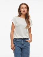 Koszulki i topy damskie - Vila Koszulka "Ciara" w kolorze białym - miniaturka - grafika 1
