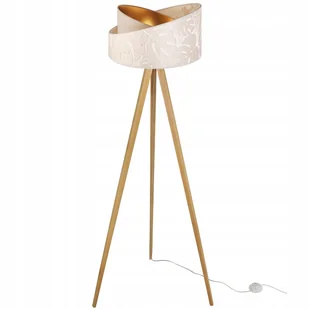 Lampa podłogowa stojąca Werona trójnóg drewno naturalne 1xE27 abażur tkanina okrągła beżowy/kremowy Light Home LH - Lampy stojące Lampa podłogowa stojąca Werona trójnóg drewno naturalne 1xE27 abażur tkanina okrągła beżowy/kremowy Light Home LH - Lampy stojące - miniaturka - grafika 1