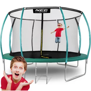 Neo-sport Trampolina ogrodowa 14ft/435cm z siatką, profilowanymi słupkami i drabinką - Trampoliny - miniaturka - grafika 1