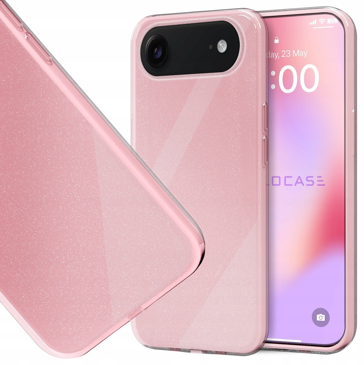 Hello Case Etui do Apple iPhone 17 Air Brokatowe, Różowe, Brokat, Silikon, Case