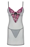 Majtki damskie - Komplet bielizny koszulka i stringi Sunshine LC 90185, Kolor szaro-różowy, Rozmiar S/M, LivCo Corsetti Fashion - Intymna - miniaturka - grafika 1