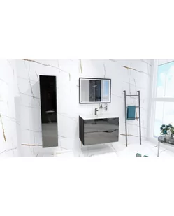 Lavita Kolorado Black Glossy 300 Słupek boczny 140x30x25 cm czarny połysk - Szafki łazienkowe - miniaturka - grafika 1