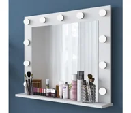 Lustra - Lustro ścienne z półką RANI 90x71,8 cm białe - miniaturka - grafika 1