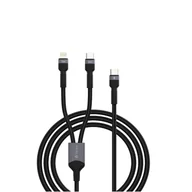 Kable USB - Devia kabel 2w1 Extreme EC648 USB-C + USB-C - Lightning 1,2 m 3A czarny - miniaturka - grafika 1