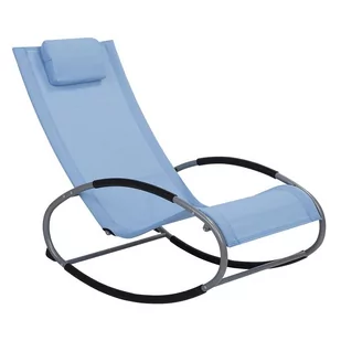 Beliani Fotel ogrodowy bujany niebieski CAMPO - Fotele i krzesła ogrodowe - miniaturka - grafika 1