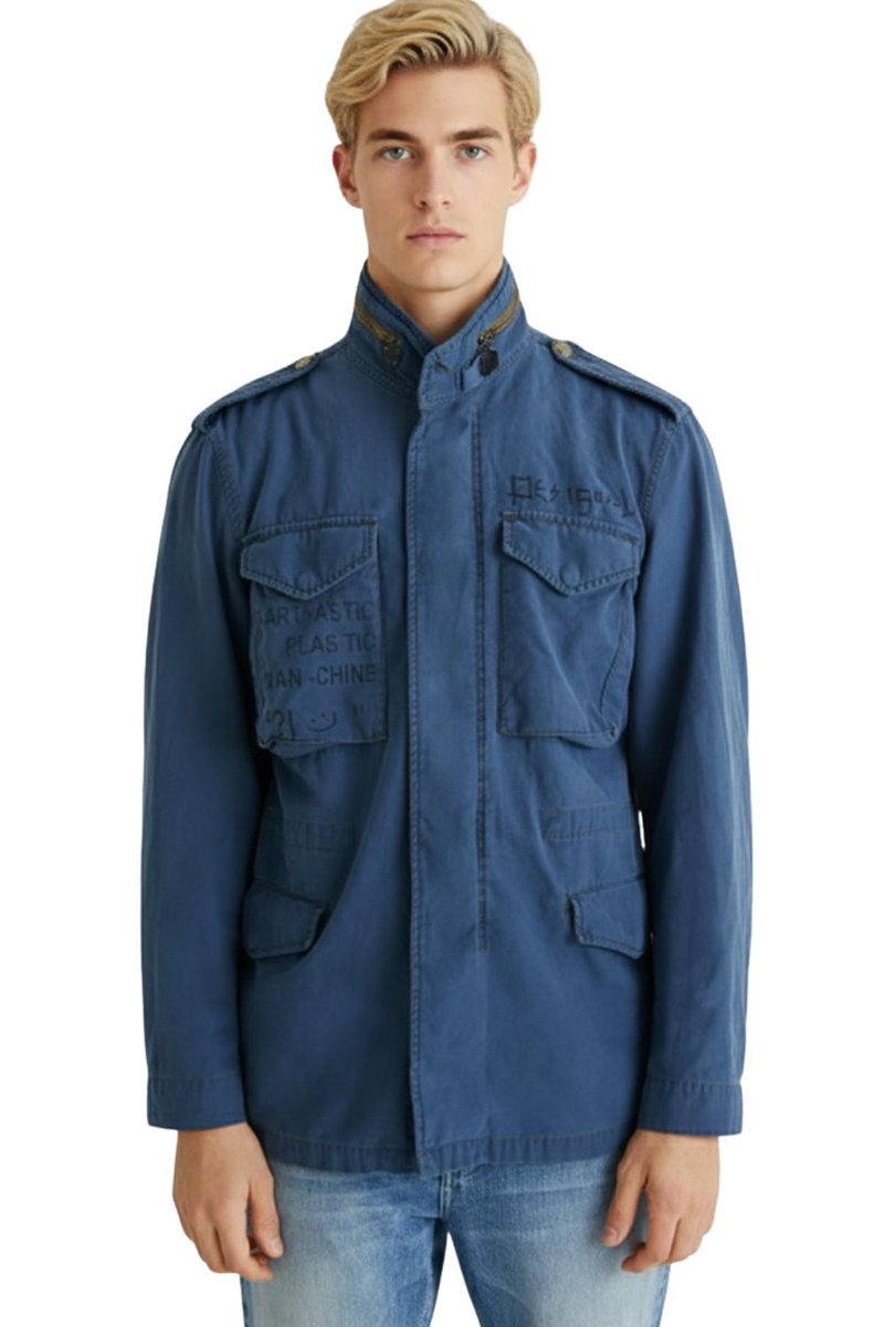 Kurtka męska Desigual Jamacuco niebieska przejściowa -S