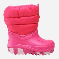 Buty dla dziewczynek - Śniegowce dziewczęce ocieplane Crocs Classic Neo Puff Boot K 207684 28-29 Różowe (191448883567) - miniaturka - grafika 1