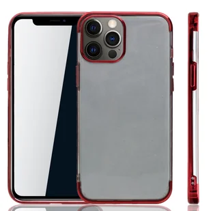 Etui na telefon komórkowy Apple iPhone 12 / 12 Pro Red - Clear - TPU Silicone Case Backcover w kolorze przezroczystej czerwieni - Etui i futerały do telefonów - miniaturka - grafika 1