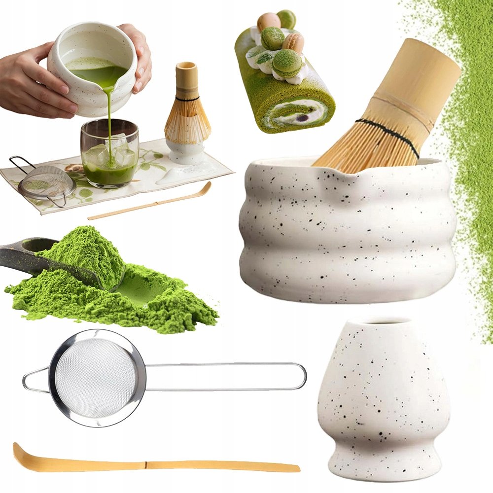 Zestaw Start Do Matchy Ceramiczna Miska Bambus Chasen Chashaku 5SZT
