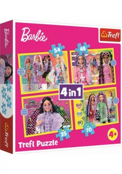 Puzzle 4w1 Wesoły świat Barbie TREFL