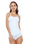 Koszulki i topy damskie - Koszulka damska bokserka na wąskich ramięczkach Lois Eldar biała L - miniaturka - grafika 1