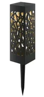 Lampy ogrodowe - Słupek ażurowy lampion lampa solarna ogrodowa led 18x6x6cm czarny - miniaturka - grafika 1