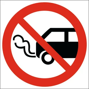 Tabliczka NIE ZOSTAWIAĆ WŁĄCZONYCH SILNIKÓW SPALINOWYCH 20x20cm PCV 1mm - Akcesoria BHP - miniaturka - grafika 1