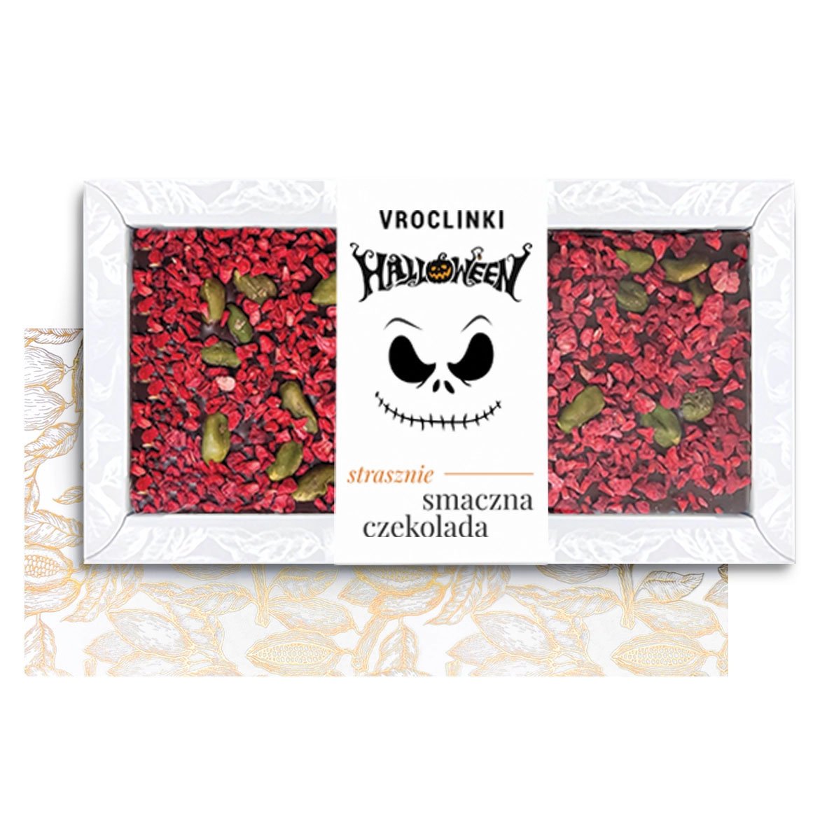 Czekolada Deserowa z Malinami i Pistacjami na Halloween (80g)