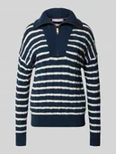 Bluzy damskie - Bluza z kołnierzem o kroju regular fit z czystej wełny - miniaturka - grafika 1