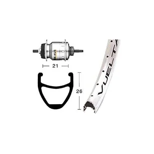 Bike-Parts Unisex – koło rowerowe dla dorosłych, piasta 75RB, srebrne, rozmiar 1 - Piasty rowerowe - miniaturka - grafika 1