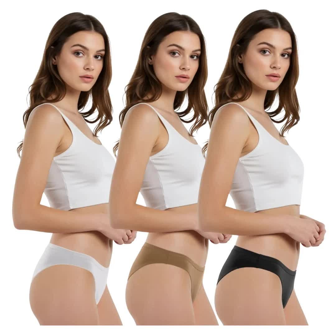 Figi damskie 3 pack mix kolor bielizna wygodne bawełniane Captain Mike S